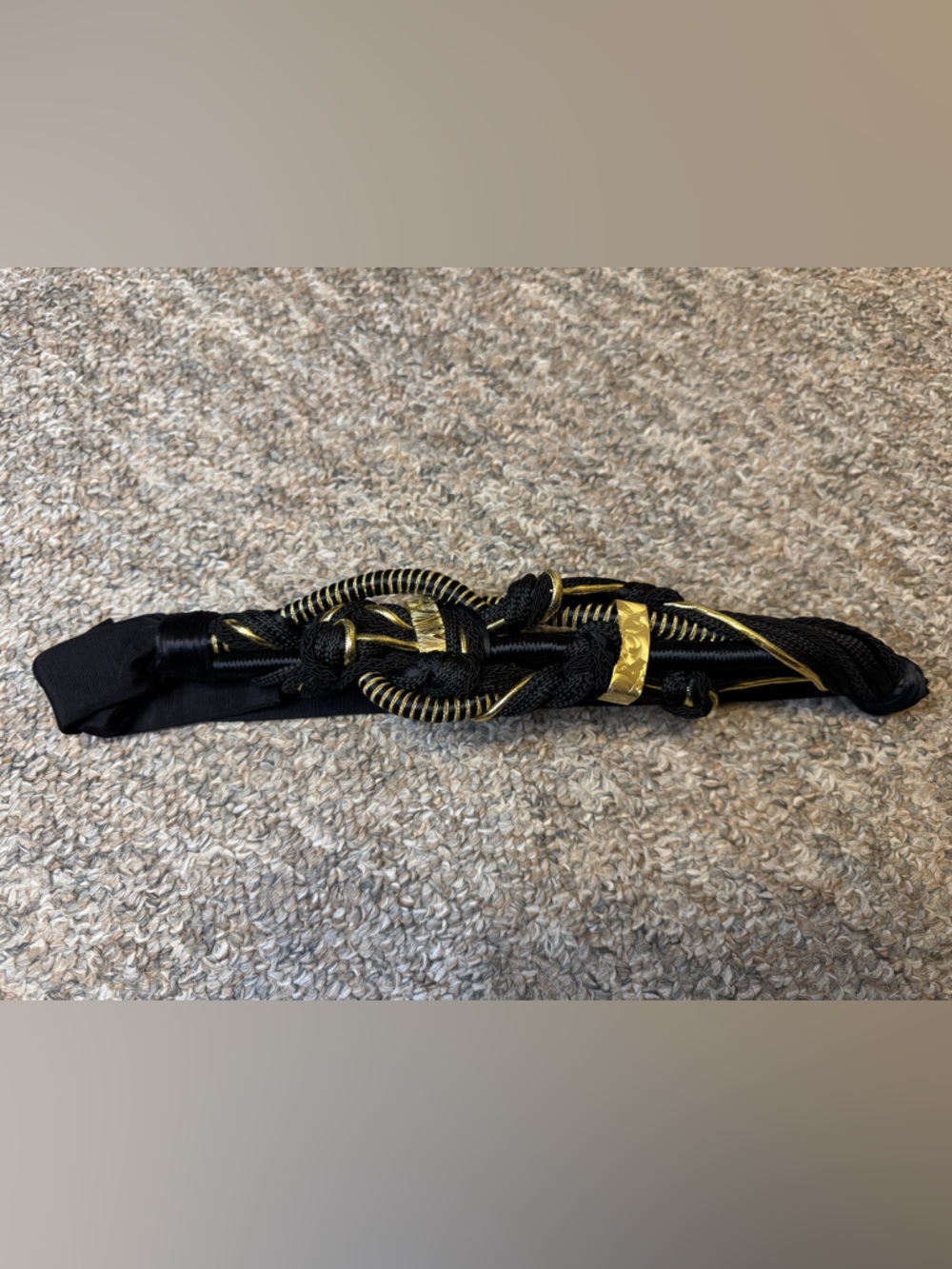 Carolyn Tanner Vintage Black and Gold Twisted Rope belt